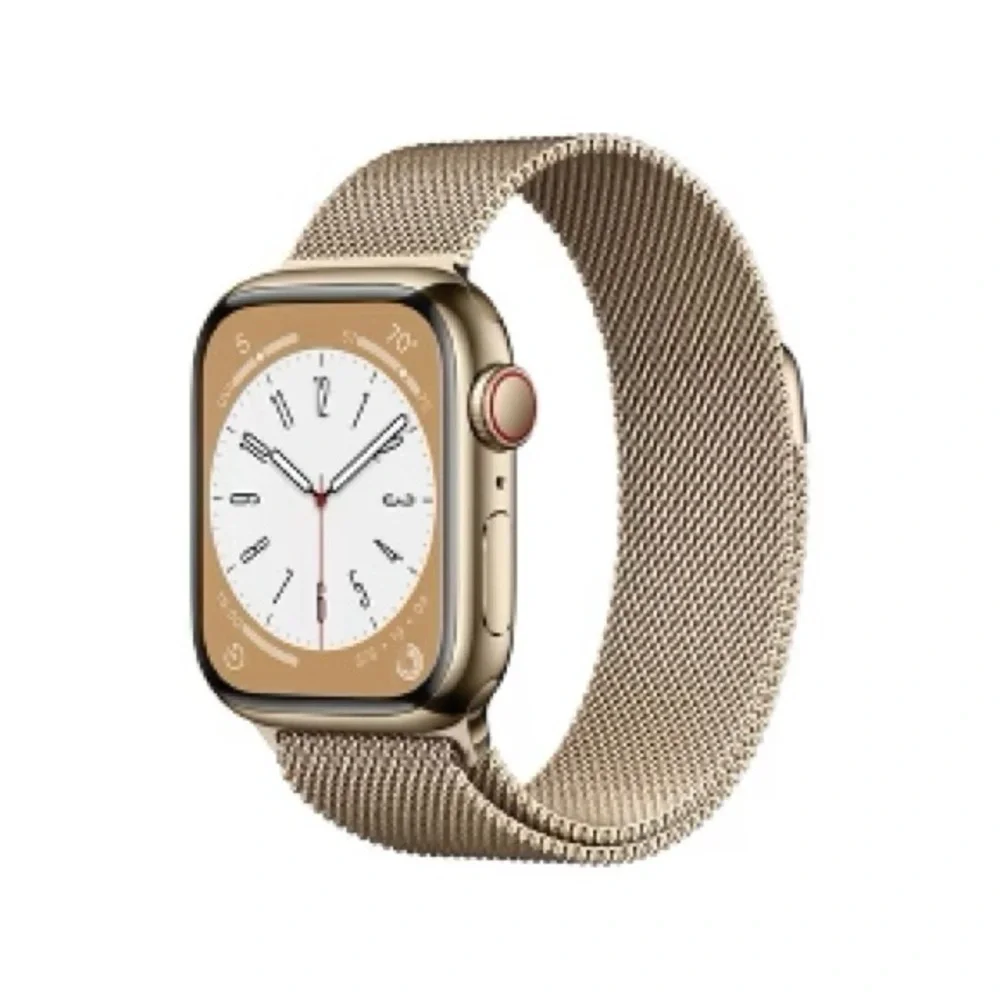 Apple Watch Series 8 GPS + Cellular Stainless Steel Case Gold 41mm Milanese Loop